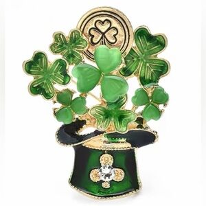 Shamrock ☘️ Leaves Patrick’s Day Brooch.
